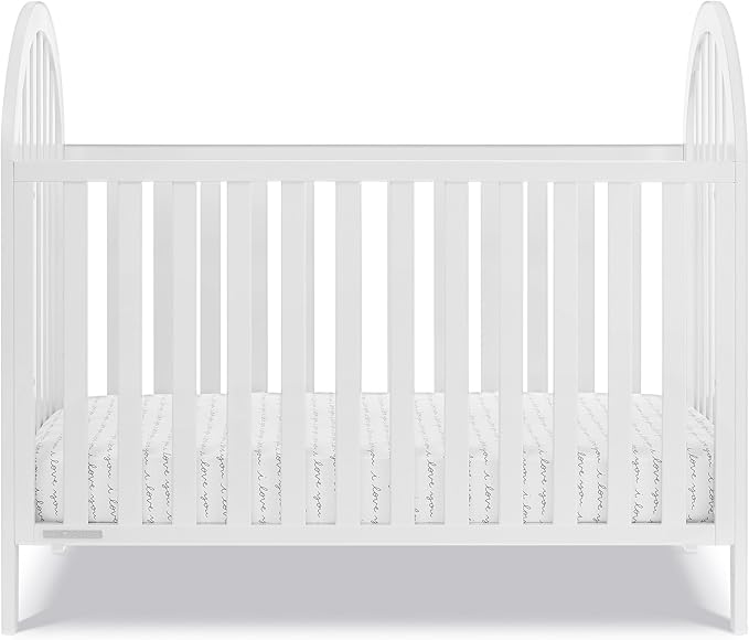 Delta Children Milano 4-in-1 Convertible Crib - Greenguard Gold Certified, Bianca White