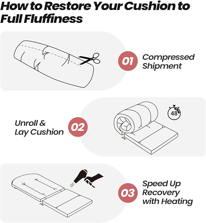 Crestlive Products Adirondack Chair Cushion Outdoor Rocking Chair Cushion Water Resistant 50x20 Inch High Back Patio Replacement Cushion, Chili