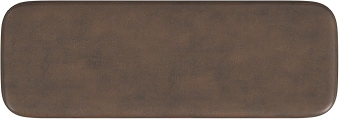 HomePop Upholstered Storage Bench with Metal Leg Home Décor|Bench with Storage for Living Room & Entryway - Brown Faux Leather