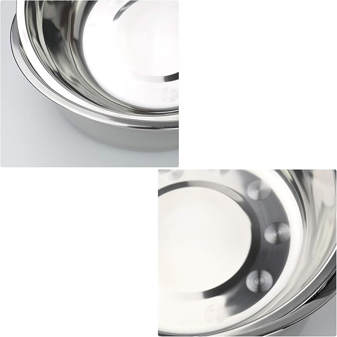 4-Pack Stainless Steel Mixing Bowls, Metal Prep Bowls, F