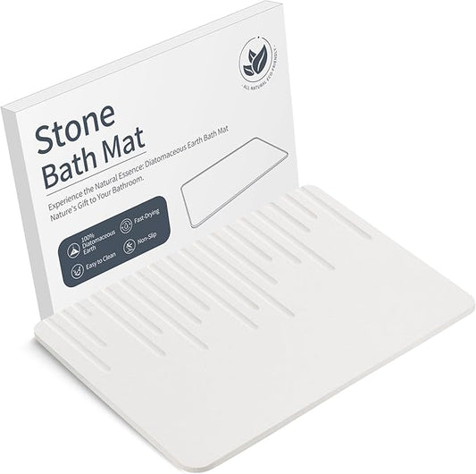 Stone Bath Mat Diatomaceous Earth Bath Mat Non-Slip Quick Drying Diatomite Stone Shower Mat Large Natural Easy to Clean