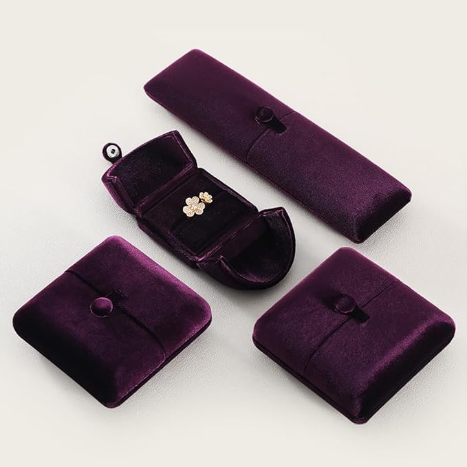 Bracelet Jewelry Box，Velvet Gift Boxes for Women，Men Valentine Necklace Long Display Cases (Purple)