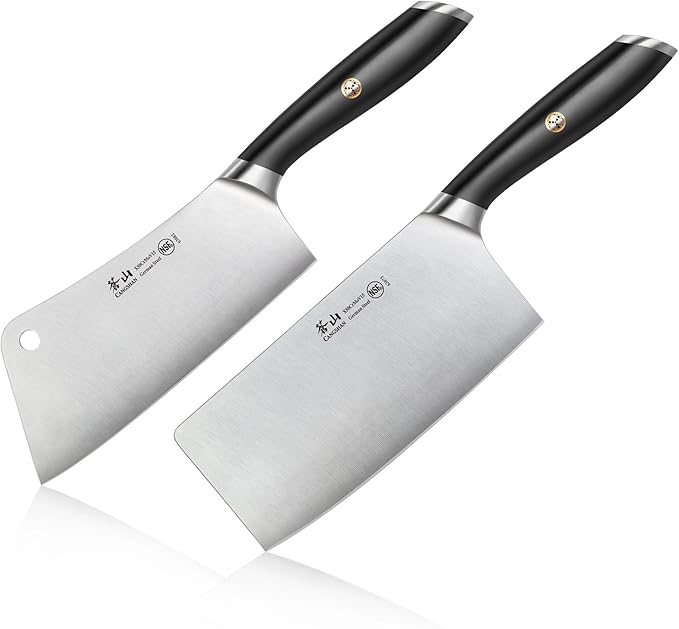 Cangshan L Series 2-Piece Cleaver Set, Forged German Steel (Black)