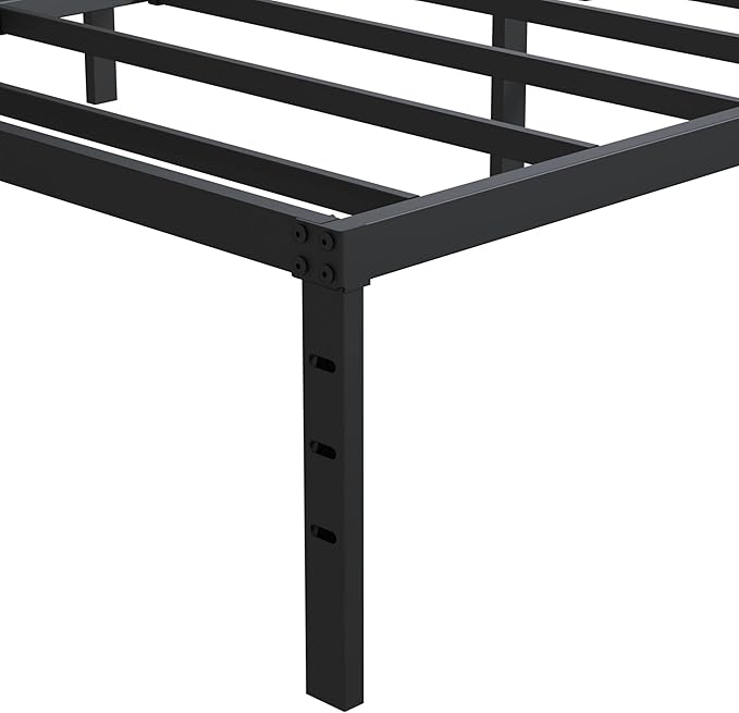 14 Inch Full Size Bed Frame No Box Spring Needed, Heavy Duty Metal Platform Bed Frame Full Support Up to 3000 lbs, Easy Assembly, Noise Free, Black