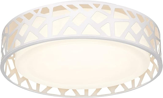 Flush Mount Ceiling Light Fixture, 12 inch 15W 1100 Lumens LED Ceiling Lights, Dimmable 3000K Warm White Light Fixtures Ceiling Mount for Bedroom, Kitchen, Hallway, Stairways
