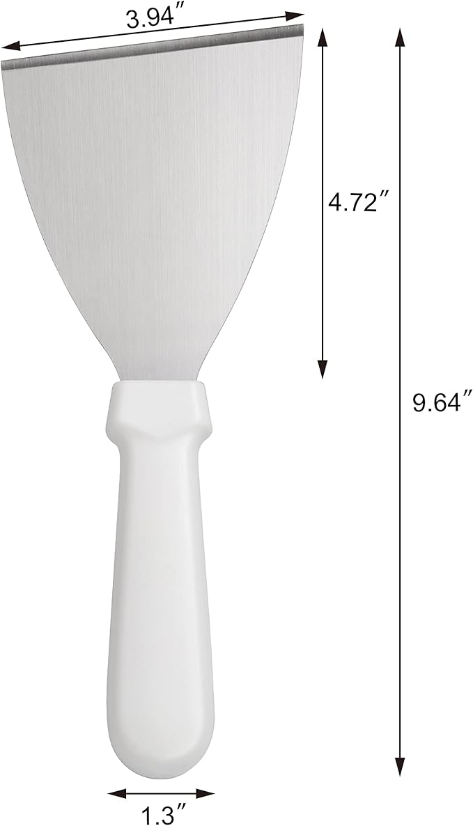 New Star Foodservice 38347 Plastic Handle Slant Edge Grill Scrapers, 4 by 8.5-Inch, White