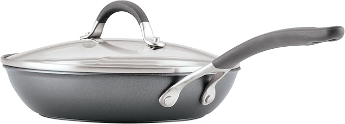 Circulon A1 Series with ScratchDefense Technology Nonstick Induction, Frying Pans/Skillets with Lids, Metal Utensil Safe, Skillet Set w/Lid (8.5", 10" & 12") - Graphite