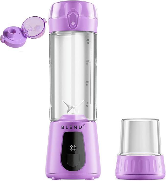 BLENDi Pro+ Portable Blender (17.5oz, Purple) – Powerful 120W Motor, USB-C Rechargeable, Cordless Personal Blender for Smoothies, Shakes & More – BPA-Free, Self-Cleaning, Travel-Friendly