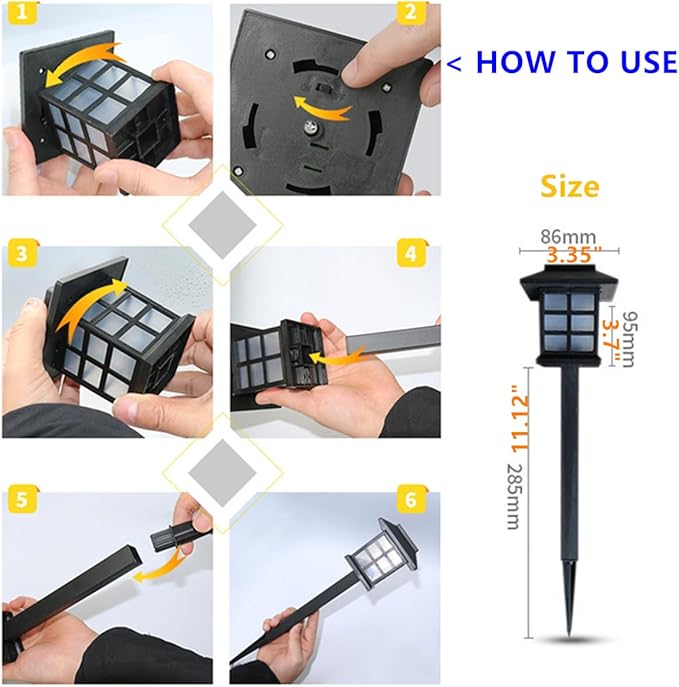 Solar Outdoor Garden Lawn Landscape Lights 6 Pack Waterproof, Outside LED Decorative Lights Landscape Lighting for Yard Patio Driveway Garden (Purple)