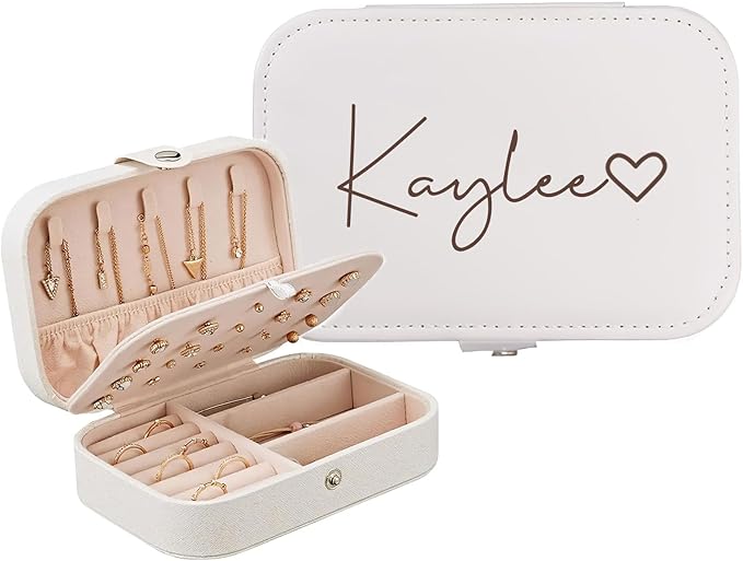 Personalized Jewelry Box Gifts for Women Custom Travel Jewelry Case Organization Leather Customized Birthday Anniversary Bridesmaid Gifts