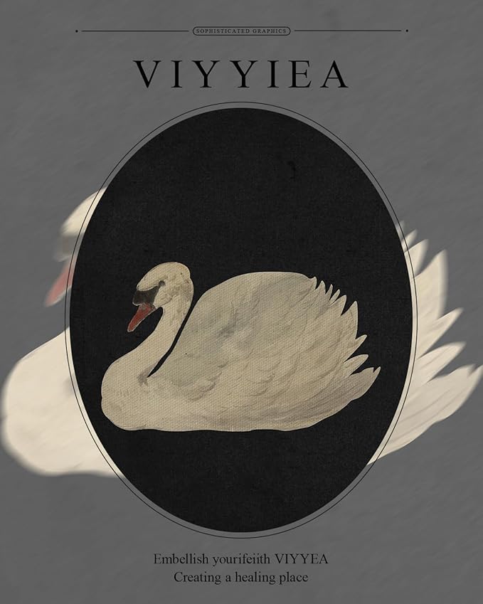 VIYYIEA Gold Framed Wall Art Canvas Print Home Decor Wall Decorations Grace Swan Art Painting Pictures Rustic Bathroom Wall Decor Farmhouse Wall Decor for Living Room Bedroom Office Decor 16x20in