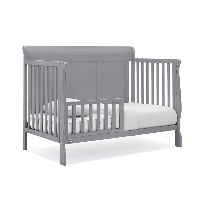 Simmons Kids Carter 6-in-1 Convertible Crib - Greenguard Gold Certified, Grey