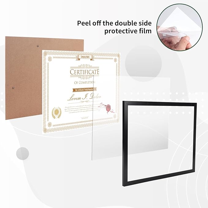 WIFTREY 8.5x11 Certificate Picture Frames Sets of 10, Multi 8.5 by 11 Document Diploma Photo Frame Bulk, Wall Hanging or Tabletop Display, Black