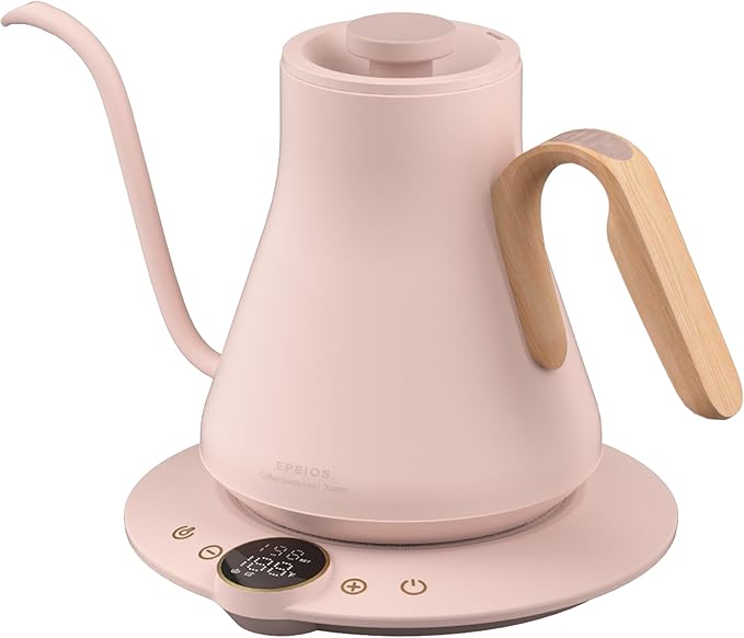 Cocinare FLOW B9 Gooseneck Electric Kettle, Precise Temperature Control for Pour-Over Coffee & Tea Brewing, Stainless Steel Interior, Rapid Heating for Boiling Water 0.9L (Munch Pink)