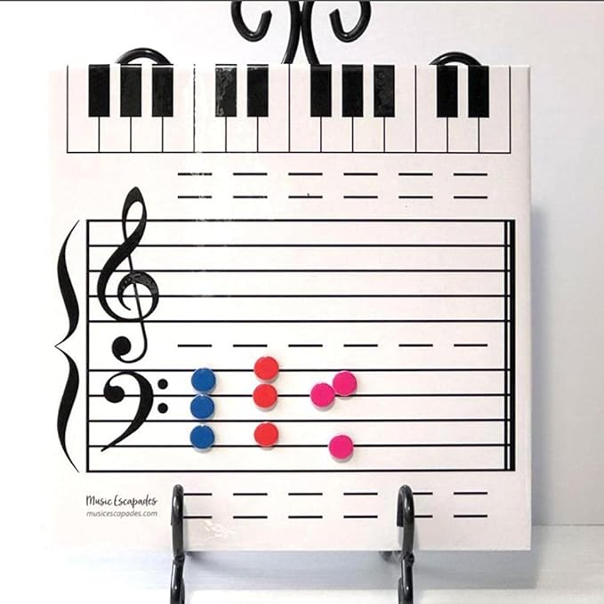 Dry Erase Music Staff White Boards, Magnetic Dry Erase Board Note Reading Borad for Music Lessons Piano Teaching Music Gift, Double Sided Music Staff Whiteboard for Kids Students