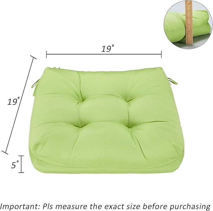 JMGBird Outdoor Chair Cushions, Pack of 2 Patio Seat/Back Cushions 19" x 19" with Ties for Patio Furniture Chairs Home Garden Decoration