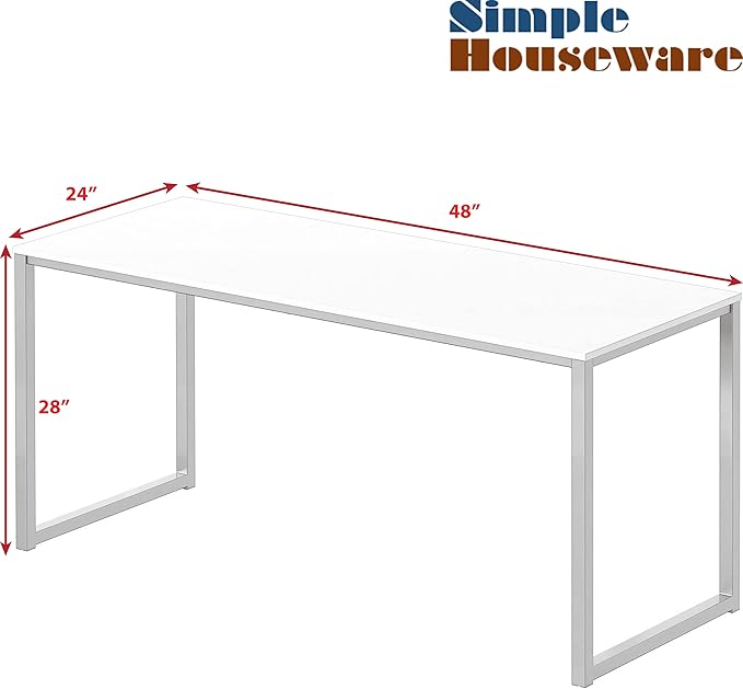 SHW Mission 48-Inch Home Office Computer Desk, White