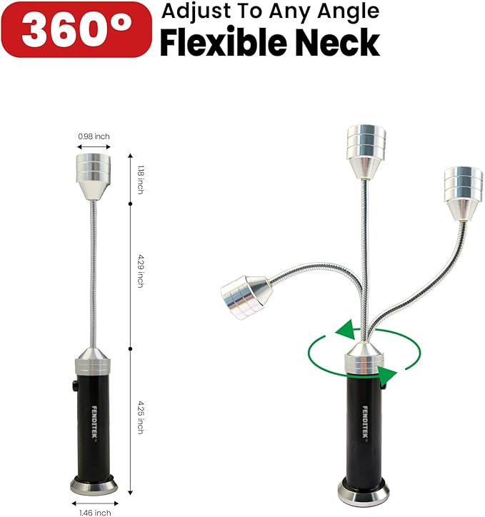 BBQ Grill Light for Outdoor, Barbecue Magnetic Base LED Lights with Flexible Neck,Waterproof Heat Resistant Grill Lamp for Smoker Accessories, Gifts for Men Dad Husband， Batteries Included - 2 Pack
