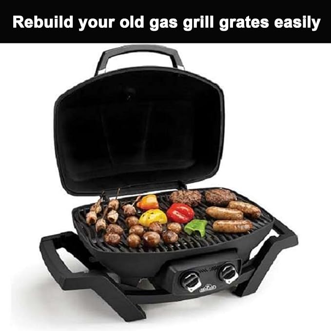 Cast Iron Grill Grates for Napoleon Gas Grill All TravelQ 285 Series, Napoleon Pro285x, PRO285X-BK, PRO285, PRO285-BK, TQ285X, TQ285X-1, TQ285X-BL, Napoleon Travelq Pro 285 accessories,Non-Stick,2PCS