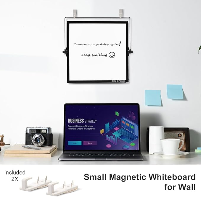 Small Magnetic Desktop White Board – Portable Mini Easel Dry Erase Whiteboard for Students Double Side to Do List Dry Erase Board with Stand for Office, School, Home 10 x 10 inches