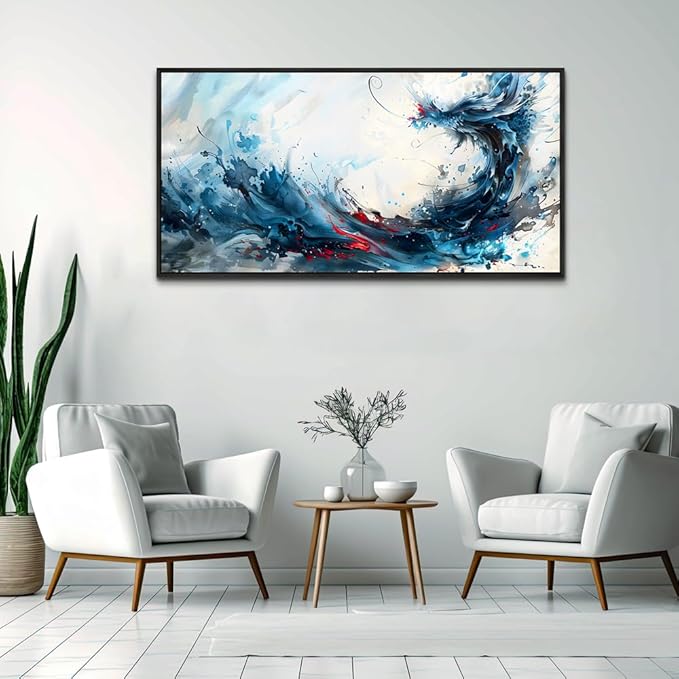 hyidecorart Canvas Prints Wall Art For Living Room Large Abstract Painting Artworks Black Framed Wall Decor Bedroom Hang Pictures For Office Decoration Inspiration Watercolour Posters Hotel Mural