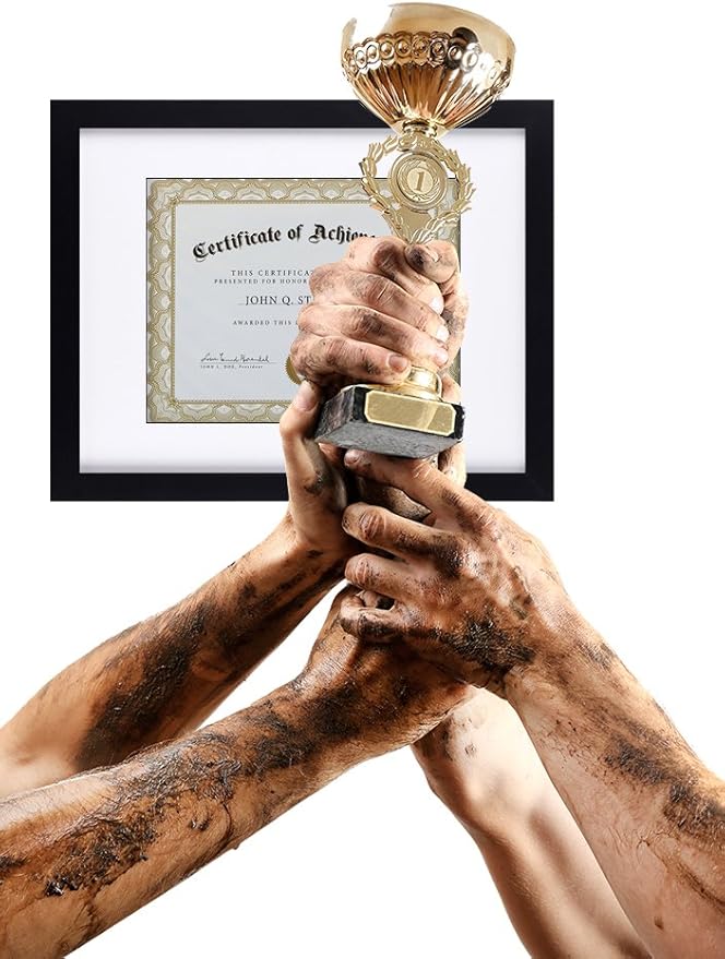 RPJC Document Frame Certificate Frames Made of Solid Wood High Definition Glass and Display Diplomas 8.5x11 with Mat or 11x14 Inch Without Mat Picture Frame Black