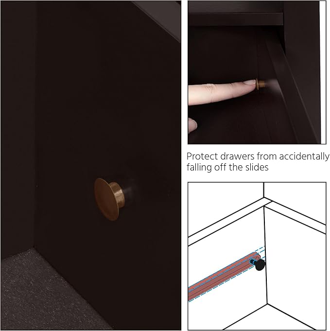 Yaheetech Large Bathroom Floor Cabinet with 4 Drawers and Single Door Cabinet, Freestanding Storage Cabinet for Living Room Kitchen Hallway, Espresso