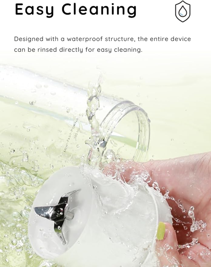 JuiceNGobrand - JuiceNGo Portable Blender, Cordless Juice N Go Portable Blender for Smoothies, Smoothie Blenders with Stainless Steel Blades for Shakes and Smoothies (White-A)