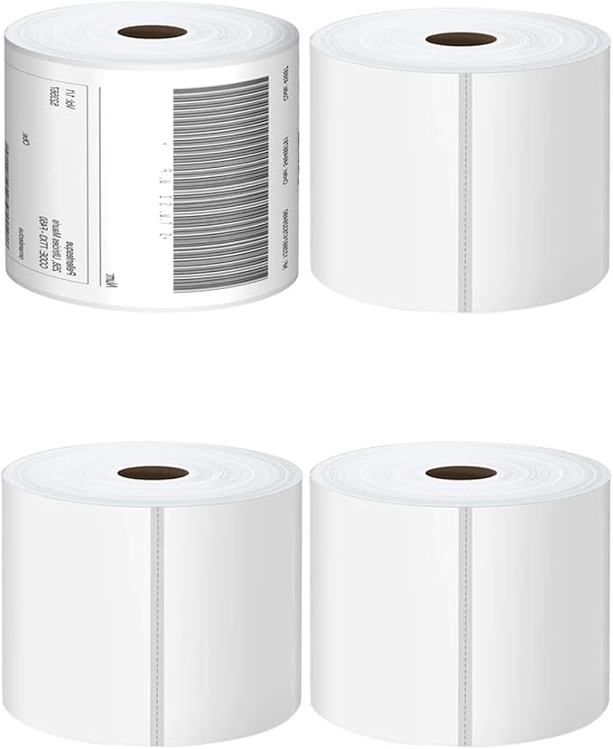 Direct Thermal Labels 4x6-450 Labels/Roll, Thermal Shipping Labels for Zebra 2844 ZP-450 ZP-500 ZP-505,4 Rolls,1800 Labels(NOT for DYMO)