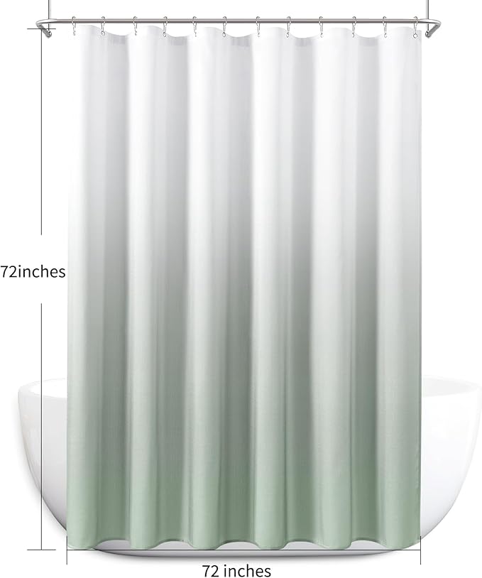 Naturoom Desert Sage Shower Curtains for Bathroom,Ombre Cloth Fabric Shower Curtain Set with 12 Hooks Desert Sage Bathroom Decor 72 x 72