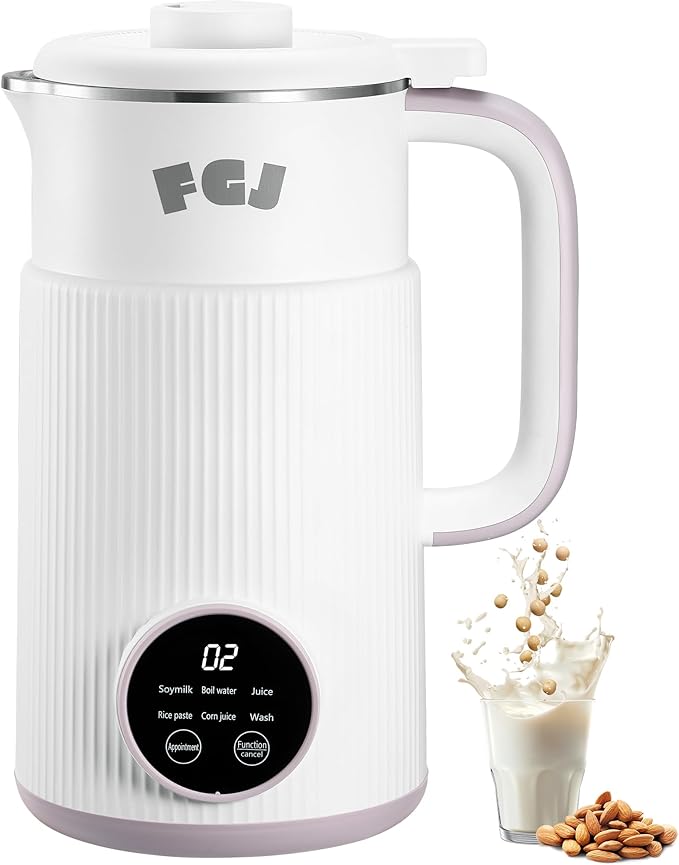 Nut Milk Maker Machine 28OZ, 6 in 1 Soy Milk Maker Blender, Stainless Steel Blenders for Oat, Almond, Plant Based Milk, Automatic Soybean Machine With Delay Start/Keep Warm/Boil Water/Self-Cleaning