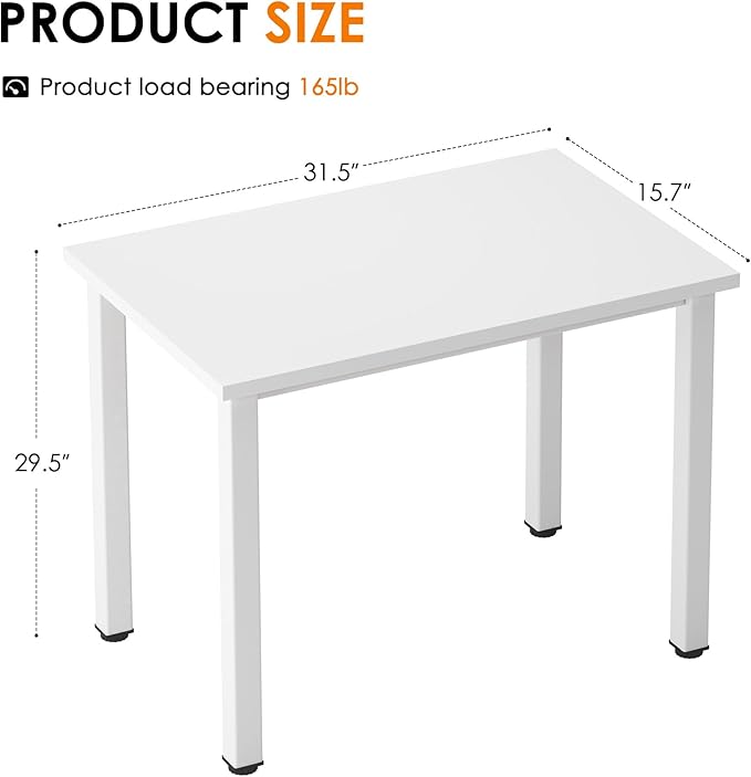 Need Computer Desk - 31.5 Inch Office Writing Work Study Kids Student Teacher Home Bedroom Table for Small Space, White