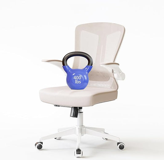 Ergonomic Office Chair - Comfy Desk Chairs with Wheels & Arms, 400LB Heavy Duty Mesh Computer Chair with Comfortable Lumbar Back Support for Home, Office, Study, Bedroom, College Dorm