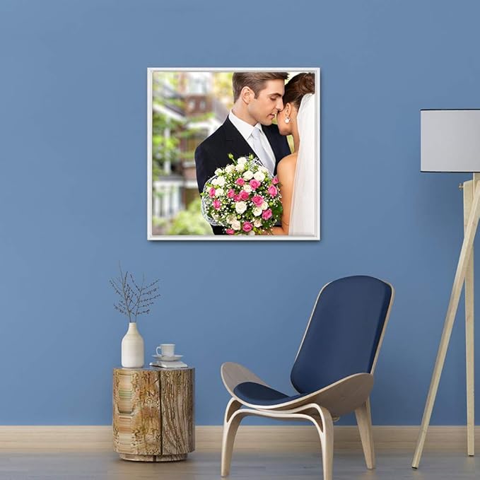 wall26 Framed Custom Canvas Wall Art for Living Room, Bedroom Canvas Prints for Home Decoration Ready to Hang - 24"x24", White Frame