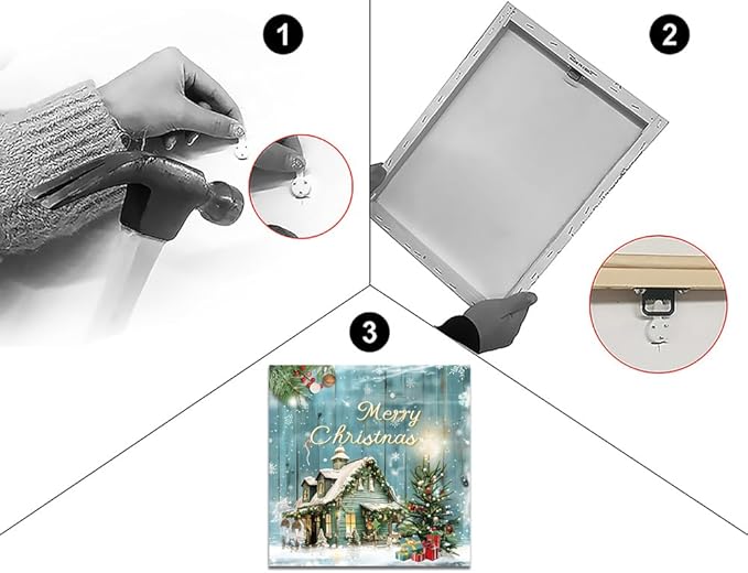 Christmas Tree Wall Art Decor Romantic Winter Snow Home Canvas Prints Poster Xmas Tree Painting Merry Christmas Sign for Home Garden Living Room Bedroom Bathroom Holiday Decoration Gifts 12x12inch