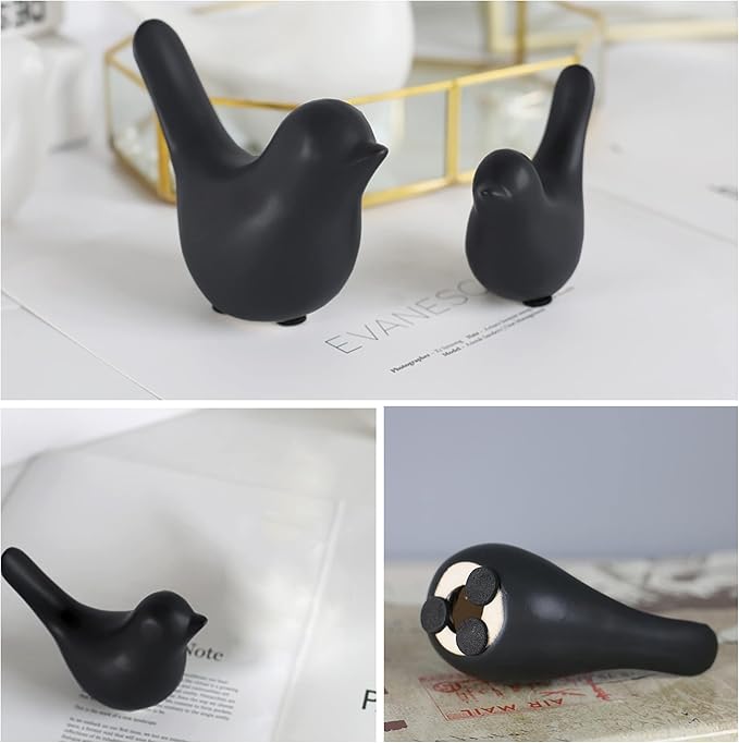 FANTESTICRYAN Small Animal Statues Home Decor Modern Style Black Decorative Ornaments for Living Room, Bedroom, Office Desktop, Cabinets…