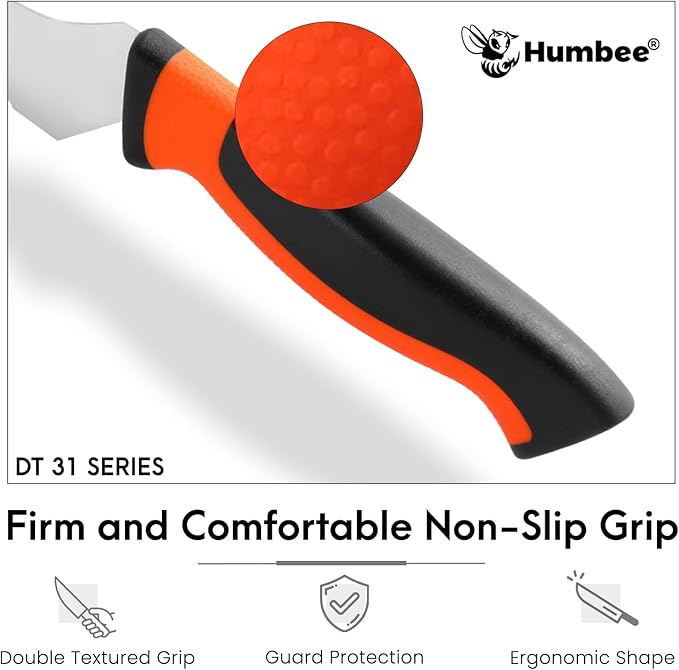 12-Inch Offset Serrated Bread Knife, Premium High Carbon Stainless Steel Blade Knife for Bread with Ergonomic Handle, NSF Certified, DT-31 Series, Orange