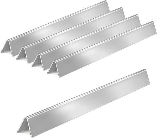 GasSaf 21.5" Flavorizer Bars Replace for Weber 7534, Genesis Silver A, Spirit 200 Series E/S200 E/S-210, Spirit 500 with Side Control Knob, 5-Pack Stainless Steel Flavor Bars(21.5" x 1.7" x 1.7")