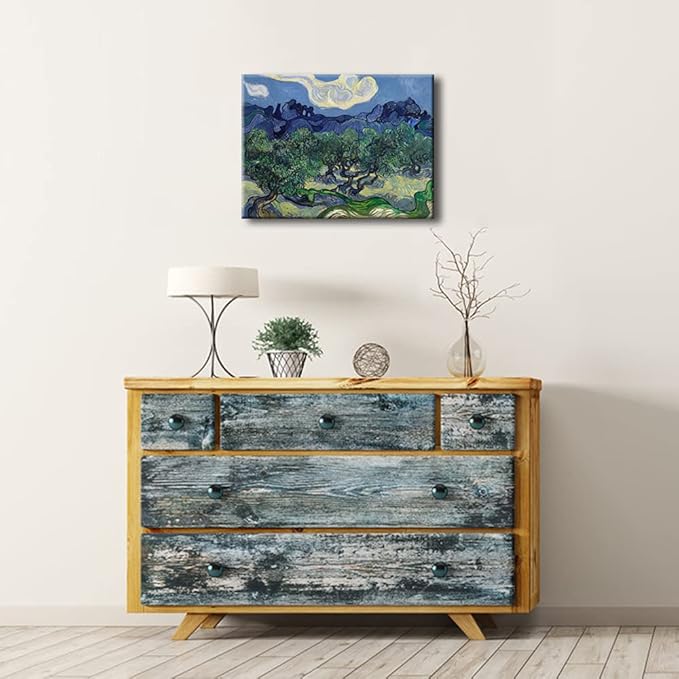Wieco Art Olive Trees by Van Gogh Oil Paintings Reproduction Artwork Abstract Canvas Prints Wall Art Stretched and Framed Abstract Landscape Pictures Ready to Hang for Home Office Decorations