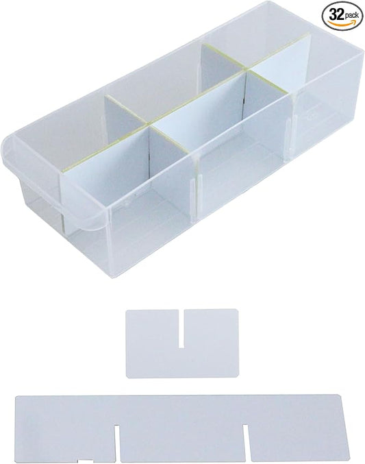 (32-Pack) Small Drawer Configurable Dividers compatible with Craftsman, ArtBin Craft Storage Cabinets, (32 Width + 6 Length Dividers), (Dividers Only)