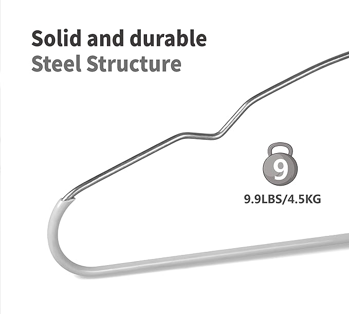 TOPIA HANGER Metal Hangers 30 Pack, Non Slip Clothes Hangers Space Saving, Heavy Duty Rubber Coated Wire Hanger for Coat, Shirt, Dress, Pants-Grey, CT12G30