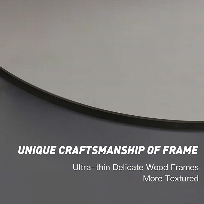 Black Round Mirror 30 Inch,Circle Bathroom Vanity Mirror for Wall,Hanging Modern Tempered Glass Mirror for Entryway or Living Room (30 Inch, Black)