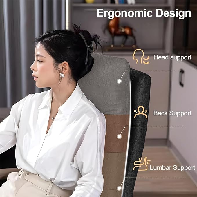 Office Chair with Retractable Footrest, Heavy-Duty Ergonomic Chair, Adjustable Height High Back Computer Gaming Chairs