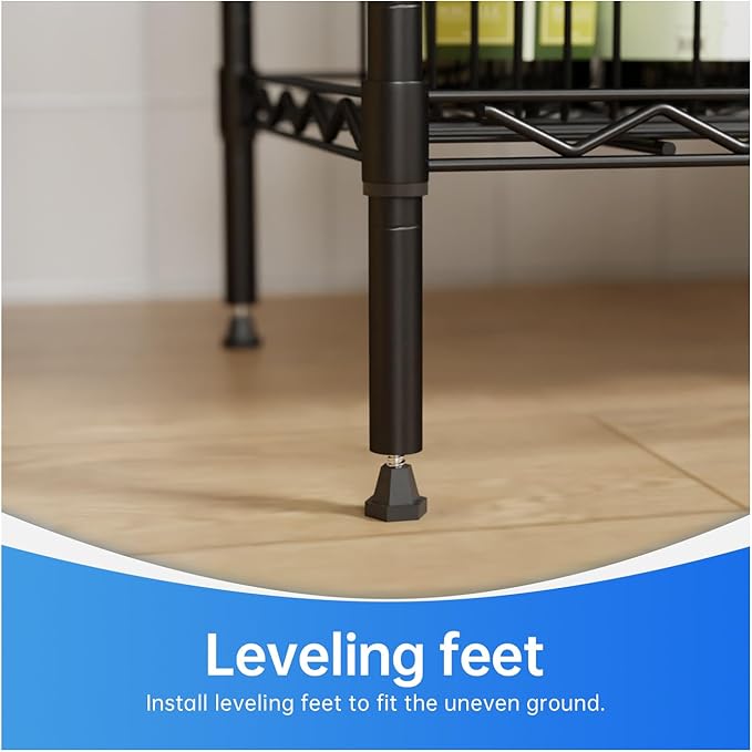 PayLessHere Metal Shelf Shelving Unit Wire Shelving with 5 Tier NSF Certified Closet Shelves Storage Garage Shelves for Home Kitchen Office Warehouse Wire Rack Shelf Standing Shelf Units, Black