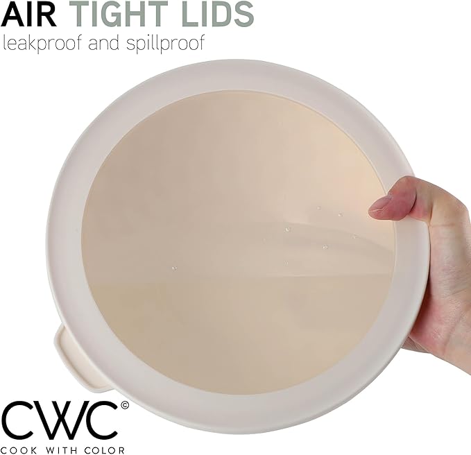 COOK WITH COLOR Mixing Bowls with Lids - 12 Piece Plastic Nesting Bowls Set includes 6 Prep Bowls and 6 Lids, Diamond Design - Microwave Safe (Mint)