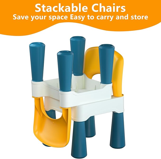 burgkidz Plastic Kids Chair, Durable and Lightweight, 9.3" Height Seat, Indoor or Outdoor Use for Ages 2 and Up (Macaron)