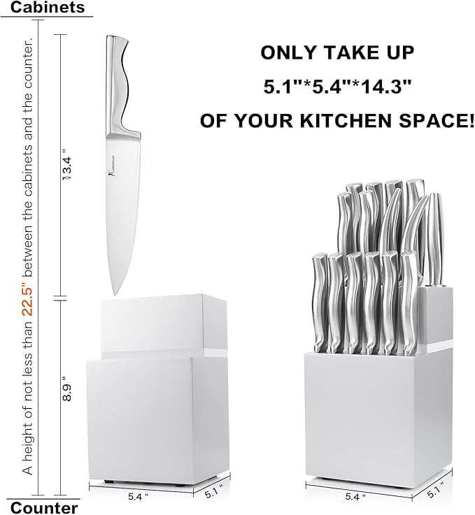 15-Piece Ultra Sharp Kitchen Knife Set with Wooden Block