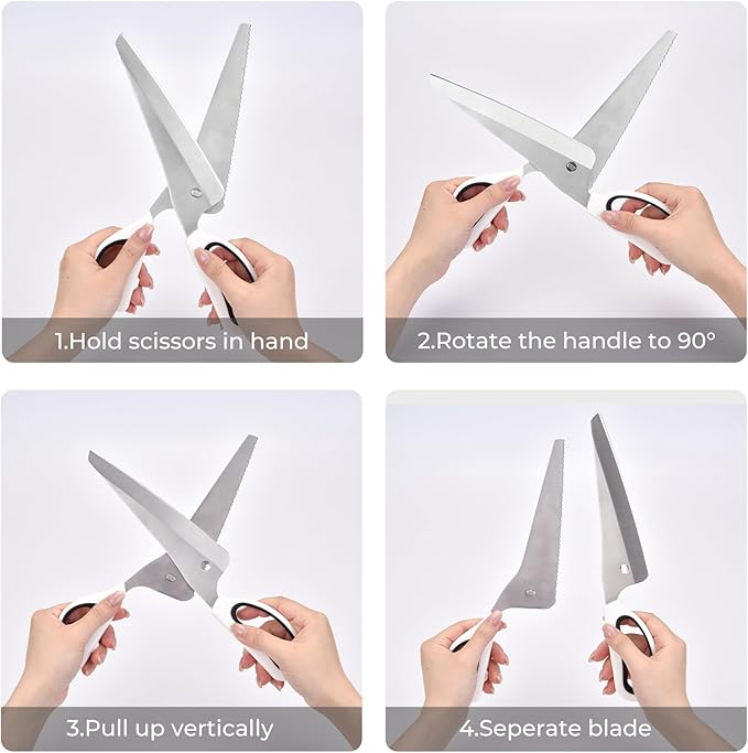 Professional Kitchen Scissors for Food,Poultry Shears Heavy Duty with Serrated Edge,Detachable Meat Cutting Scissor for Chicken Bone And Turkey,Bread serrated knife Whit 1Pcs