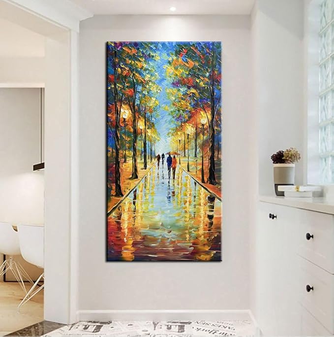Tyed Art- 100% hand-painted 3D canvas abstract oil painting Landscape art contemporary large canvas wall art painting home Living Room decoration wall 24x48inch