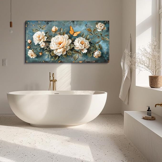 hyidecorart Wall Decor For Living Room Canvas Wall Art For Bedroom Office Decorations Modern Family Wall Paintings White Flowers Pictures Artwork Posters Ready To Hang Room Aesthetic Home Decor